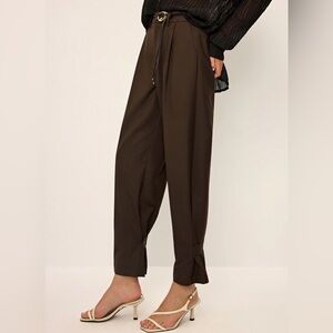 Elegant Brown Women's Ankle Pants
